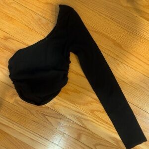 Zara One Sleeve Black Top